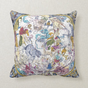 Celestial Map Hemisphaerium Coeli Boreale Throw Pillow