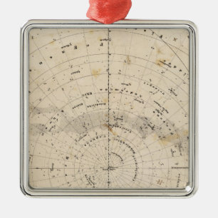 Celestial map metal ornament
