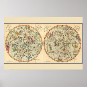 Celestial Map Of The Constellations Poster