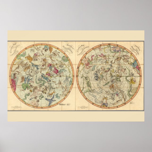 Celestial Map Of The Constellations Poster (Front)