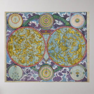 Celestial Map of the Planets Poster