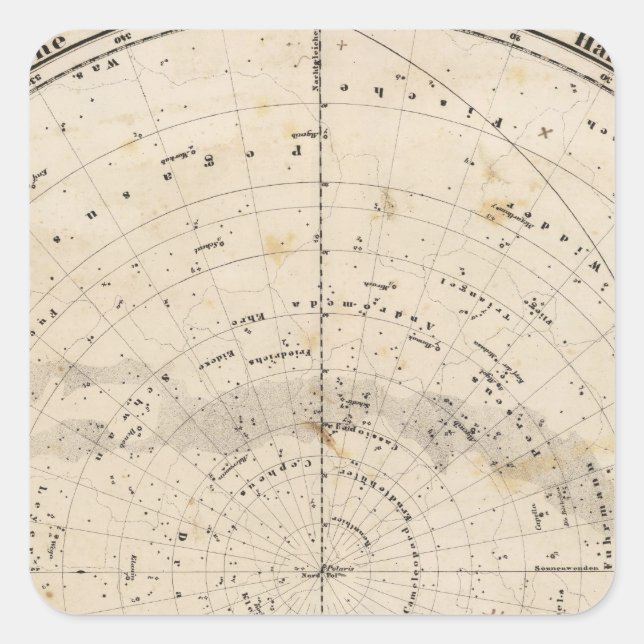 Celestial map square sticker (Front)