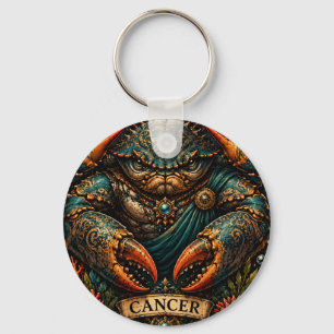 Celestial Masculine Zodiac Cancer design Keychain