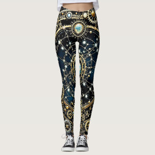 Celestial Mechanism Cosmic Art Leggings