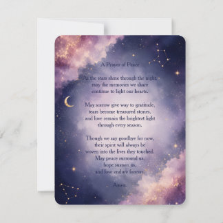 Celestial Memorial Prayer Card | Lavender Clouds