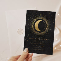 Celestial Midnight Black Stars Photo Save The Date