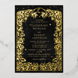 Celestial Midnight Blue Stars Moon Wedding