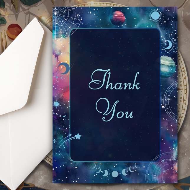 celestial midnight moon wedding thank you card (Creator Uploaded)