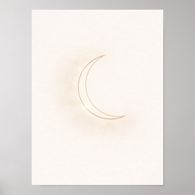 Celestial Minimal Moon Wall Art – Beige Crescent (Front)