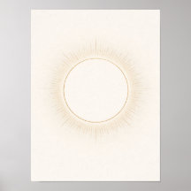 Celestial Minimal Sun Wall Art – Neutral Beige 