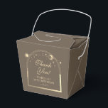 Celestial Mocha Gold Sun Moon Stars 30th Birthday Favor Box<br><div class="desc">Celestial Mocha Gold Sun Moon Astronomy 30th Birthday Favour Boxes features an elegant gold sun, moon and stars with a golden frame on a deep mocha background. Inside is your custom thirtieth birthday favour box information. Personalize by editing the text in the text boxes. Designed for you by Evco Studio...</div>