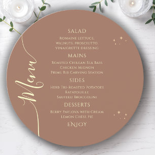 Celestial Mocha Gold Sun Moon Stars 30th Birthday Menu