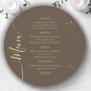 Celestial Mocha Gold Sun Moon Stars 30th Birthday Menu