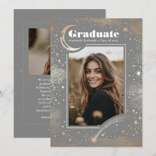 Celestial Modern Graduate Photo Graduation Announcement