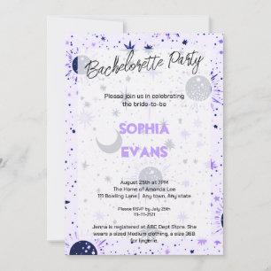 Celestial Modern Wedding Bachelorette Party Invitation
