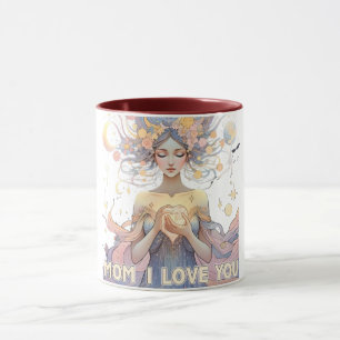 Celestial Mom I Love You Heart Stars Mothers Day Mug