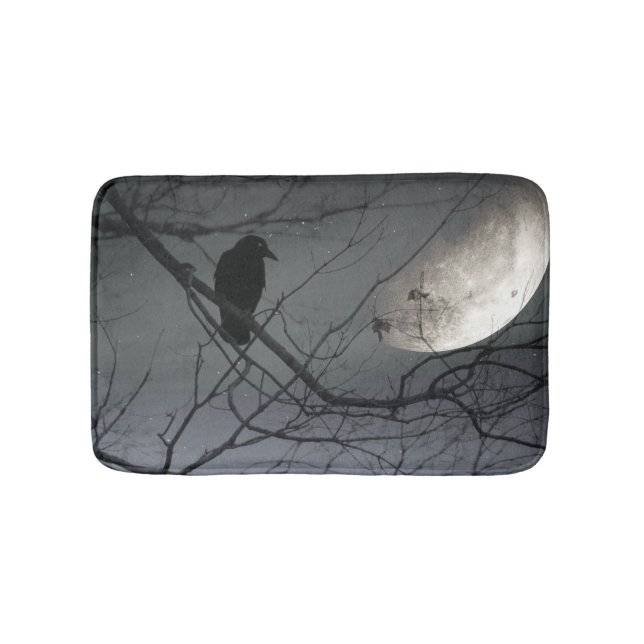 Celestial Moon And Crow Bath Mat (Front)