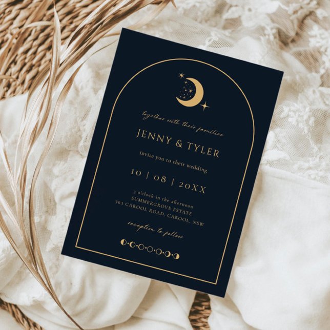 Celestial Moon and Stars Arch Wedding Invitation (Creator Uploaded)