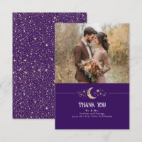 Celestial Moon and Stars Thank You Photo