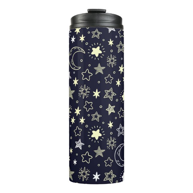 Celestial moon and stars thermal tumbler (Front)