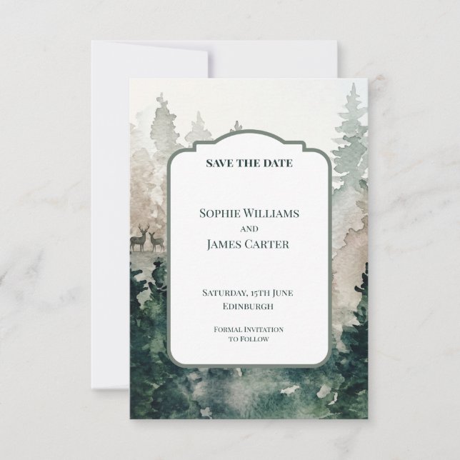 Celestial Moon and Stars Wedding Save the Date (Front)