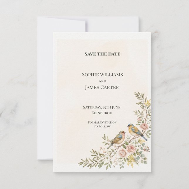 Celestial Moon and Stars Wedding Save the Date (Front)