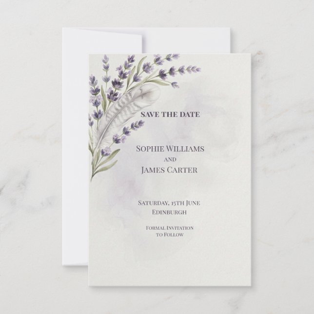 Celestial Moon and Stars Wedding Save the Date (Front)