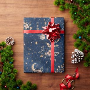 Celestial Moon and Stars Wrapping Paper for Her