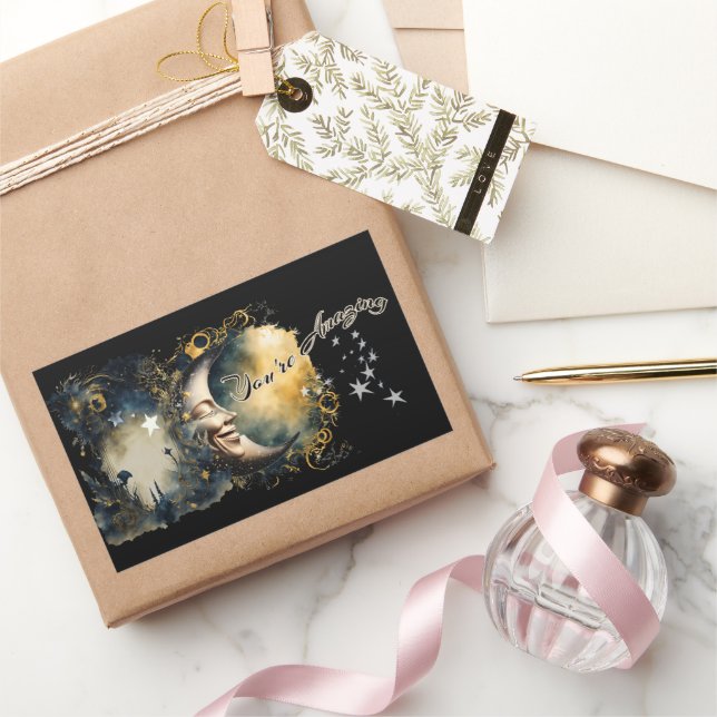 Celestial Moon and Stars "You're Amazing" Sticker (Gifting)