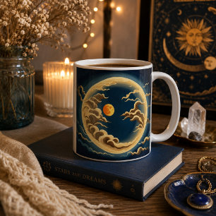 Celestial Moon and Sun Vintage Mystical Night Sky  Coffee Mug