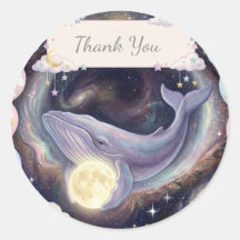 Celestial Moon Baby Shower Favor Stickers