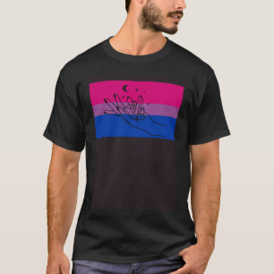 Celestial Moon Bisexual Pride Flag Crystal Collect T-Shirt