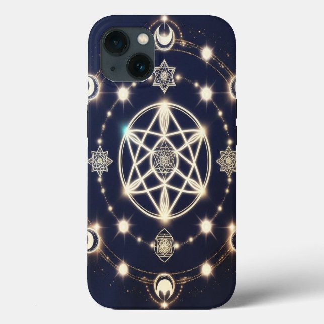 Celestial Moon Cycle Mandala – Sacred Geometry Case-Mate iPhone Case (Back)