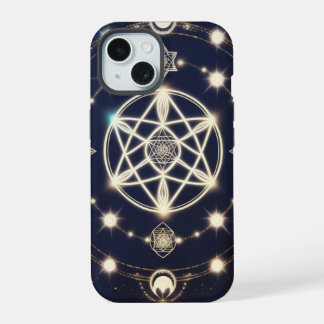 Celestial Moon Cycle Mandala – Sacred Geometry iPhone 15 Case