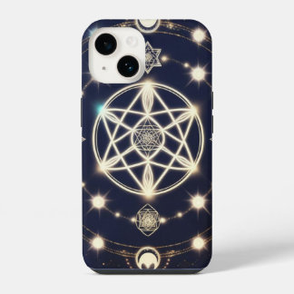 Celestial Moon Cycle Mandala – Sacred Geometry iPhone 14 Case