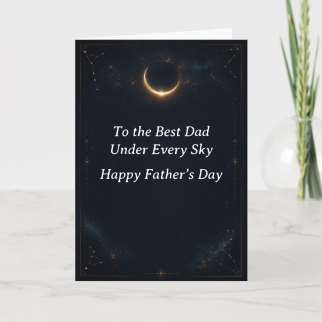Celestial Moon Father’s Day Greeting Card for Dad (Front)