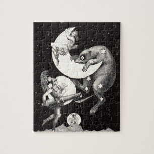 Celestial Moon Goddess Luna Ursa Major and Mars Jigsaw Puzzle