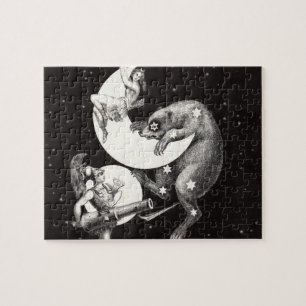Celestial Moon Goddess Luna Ursa Major and Mars Jigsaw Puzzle