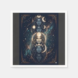 Celestial Moon Goddess Mystical  Napkin