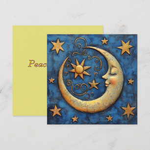 Celestial Moon Holiday Card