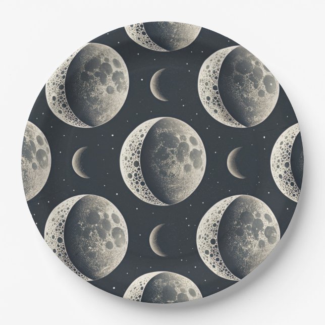 Celestial Moon Phase (1) Paper Plate (Front)