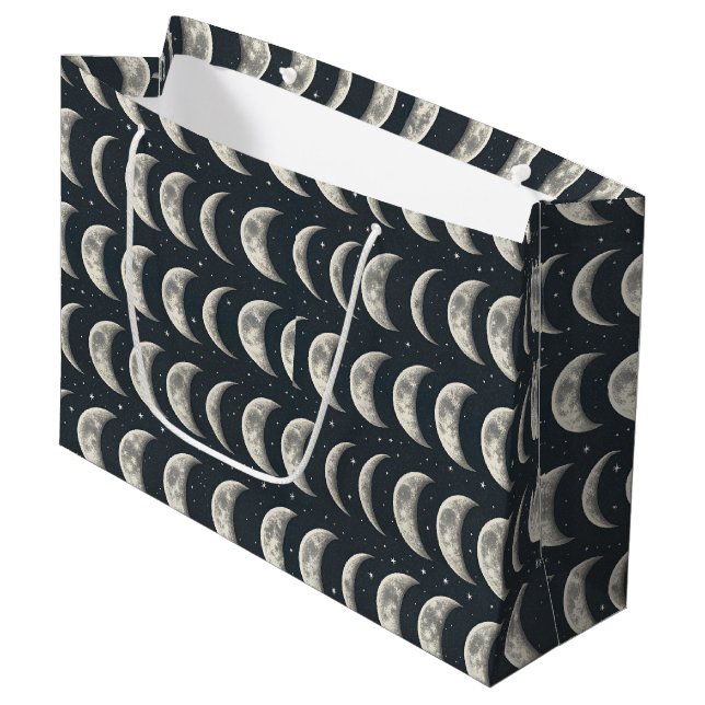 Celestial Moon Phase (2) Large Gift Bag (Front Angled)