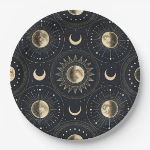 Celestial Moon Phase (4) Paper Plate
