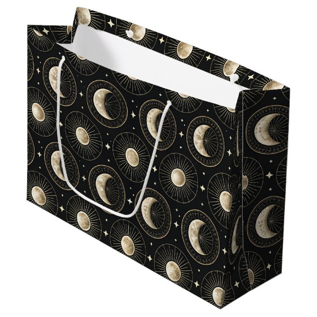 Celestial Moon Phase (5) Large Gift Bag (Front Angled)