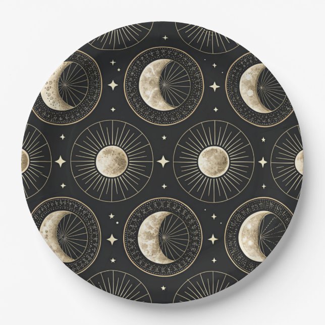 Celestial Moon Phase (5) Paper Plate (Front)