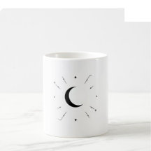 Celestial Moon Phase Mug - Mono & Silver