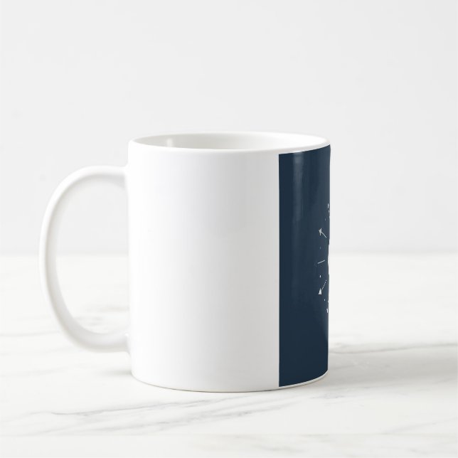 Celestial Moon Phase Mug - Navy & Silver (Left)