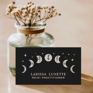 Celestial Moon Phases Floral Mystical Holistic Business Card