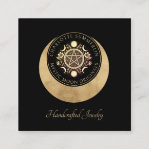 Celestial Moon Phases Jewellery Designer Square Business Card