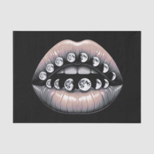 Celestial Moon Phases Lips Decoupage  Tissue Paper